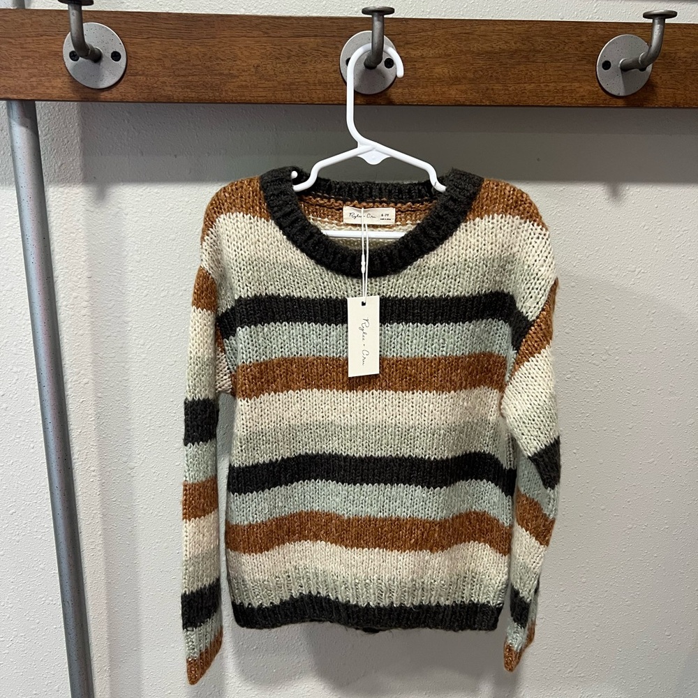 NWT Rylee + Cru Sweater Size 6/7 Aspen Stripe cozy